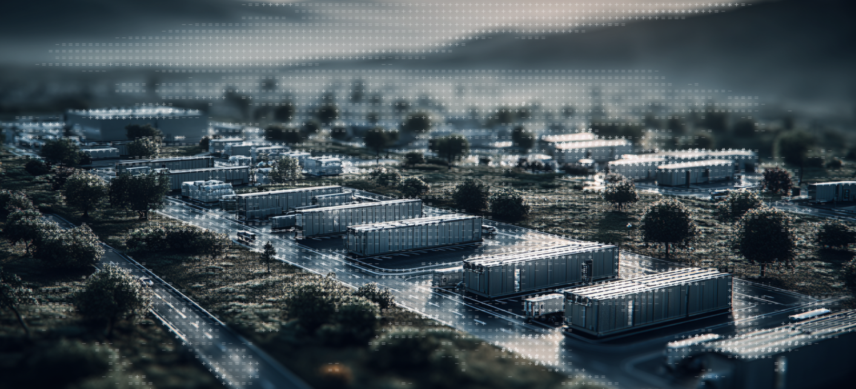 Photographie aérienne d'un site de datacentre OneQode
